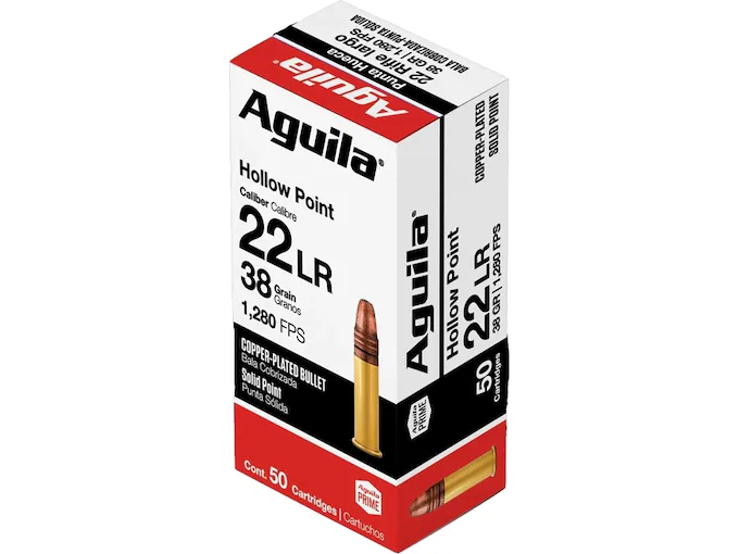 Shop Aguila Super Extra High Velocity 22LR Ammo 38 Grain Plated Hollow Point